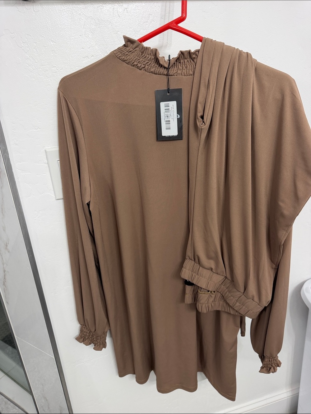 Women’s Smocked Neck Brown tunic